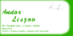 andor liszov business card